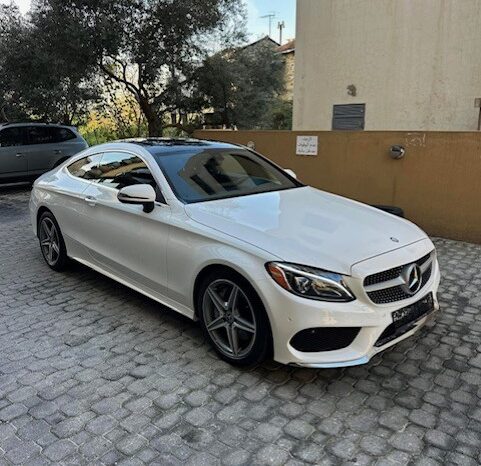 MERCEDES C300 COUPE AMG-LINE 4MATIC 2017 WHITE ON BLACK full