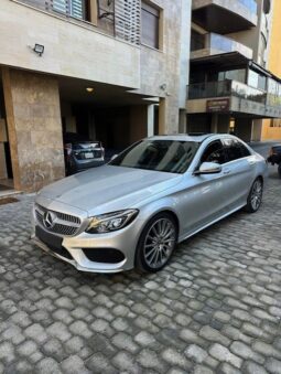 MERCEDES C300 AMG-LINE 2018 SILVER ON BLACK full