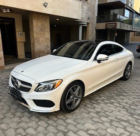 MERCEDES C300 COUPE AMG-LINE 4MATIC 2018 WHITE ON BLACK full