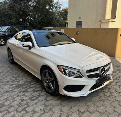 MERCEDES C300 COUPE AMG-LINE 4MATIC 2018 WHITE ON BLACK full